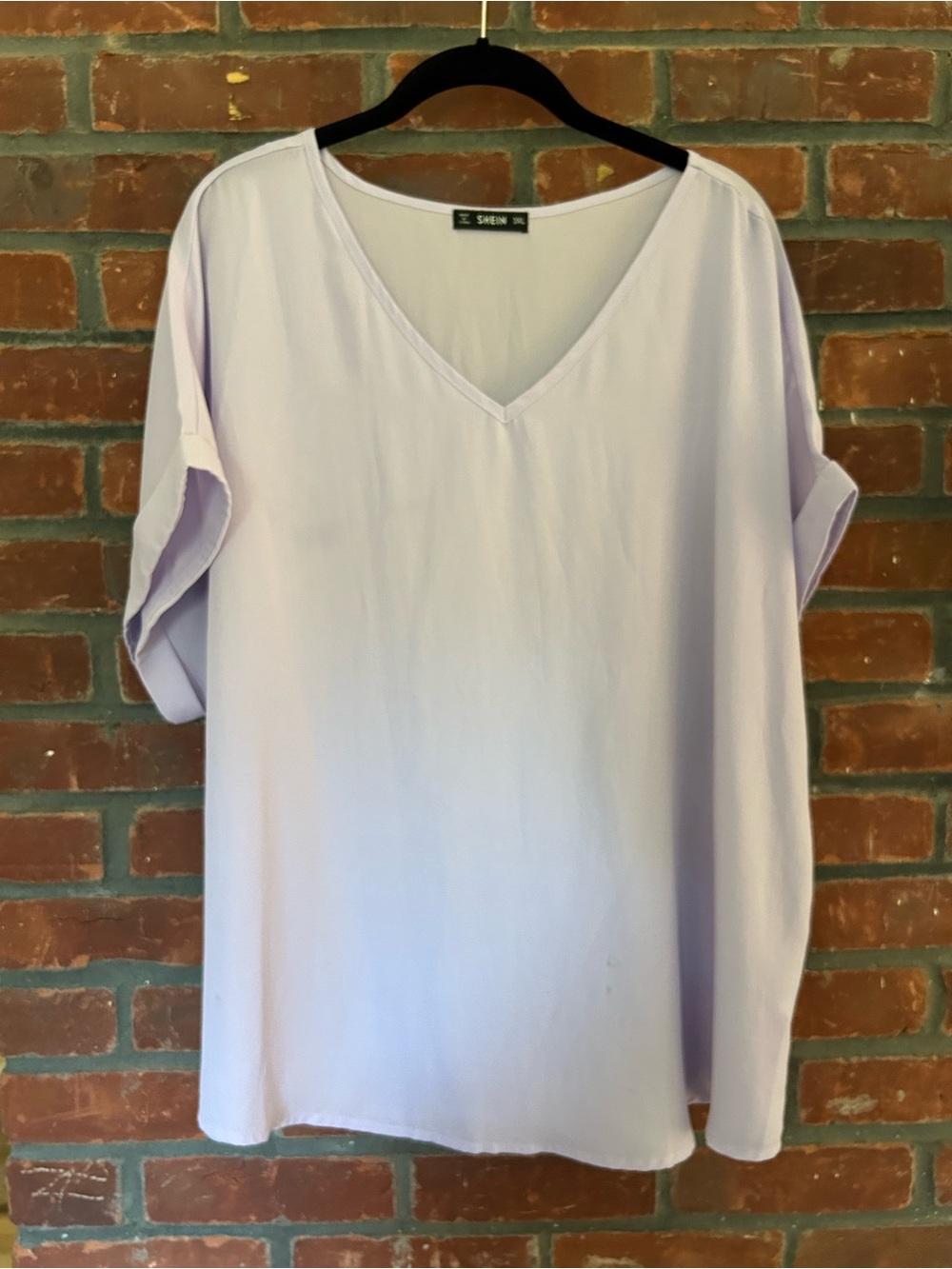 SHEIN Lavender V-Neck Blouse